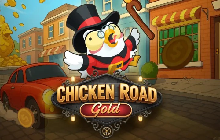 Chicken Road Gold online game logo by InOut on hollywins.ca