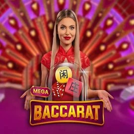 Mega Baccarat slot icon by Pragmatic Play, available at Hollywin Casino