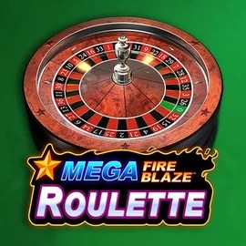 Mega Fire Blaze Roulette online game logo by Playtech on hollywins.ca
